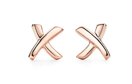 TIFFANY & CO. 18K Rose Gold Stud Earrings Women's