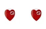 GUCCI GG Enamel Stud Earrings Women's