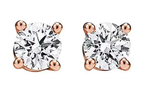 TIFFANY & CO. 18K Rose Gold, Diamond Stud Earrings Women's