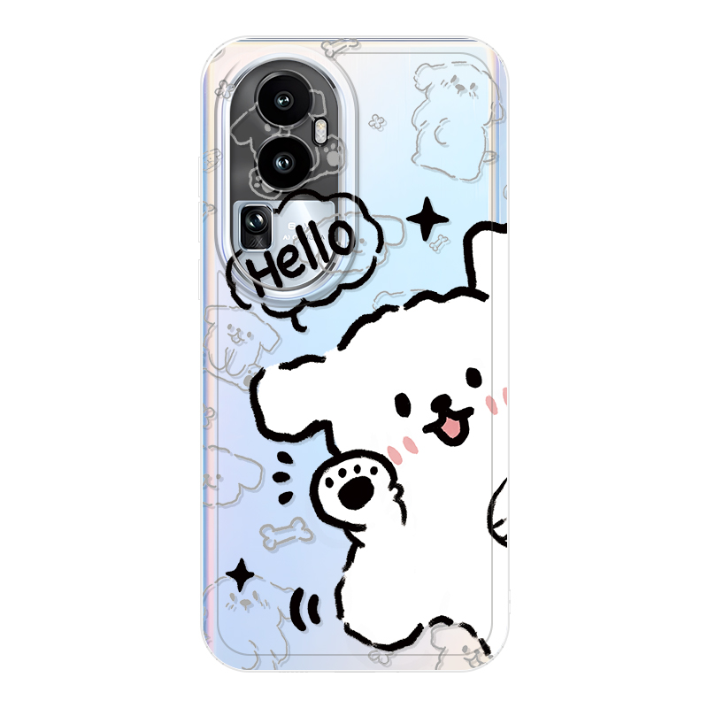 JIONG BEAR TPU material, high-end fun line puppy transparent silicone mobile phone case, suitable for opporeno12/11/10/9/k11/k12x/reno8/7/6/findx8pro/7/x6/x5 trendy cool