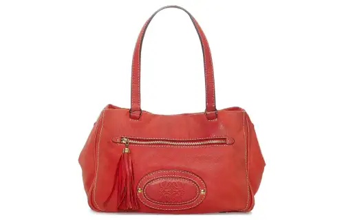 LOEWE Anagram Calfskin Handbag Women's Bright Red