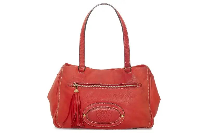 LOEWE Anagram Calfskin Handbag Women's Bright Red