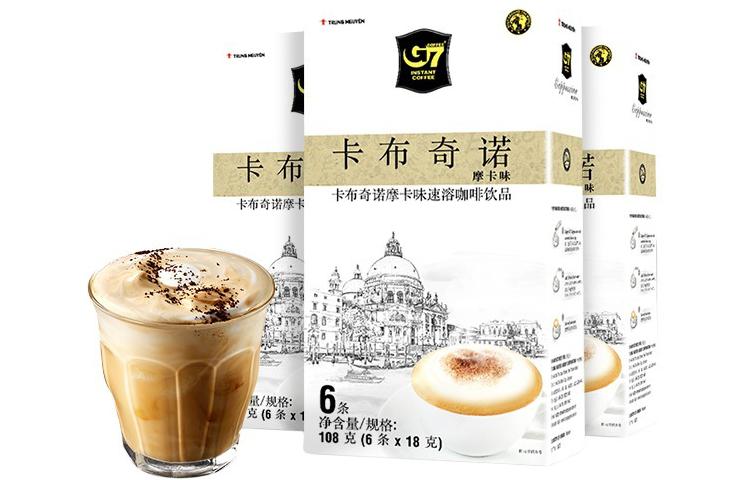 G7 COFFEE INSTANT COFFEE Hazelnut Flavor Instant Coffee 3 Box 18 Boxes/108g Vietnam imported g7 Moca Cabucino