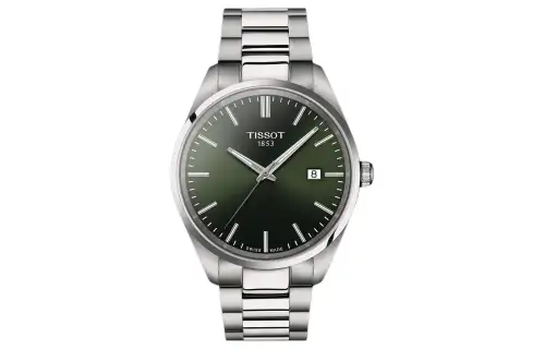 TISSOT Tissot, quartz waterproof men's watch, green dial, case stainless steel, watch strap, quartz mechanism, 100meter, 40mm