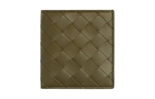 Bottega Veneta Intrecciato Calfskin Wallet Men's Mud
