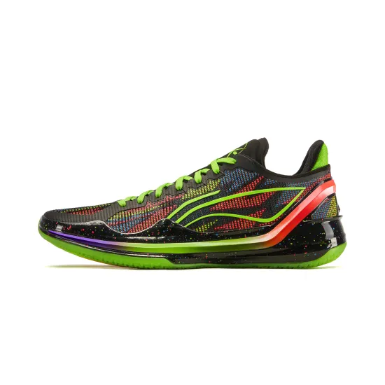 LINING Blade 4V2 Basketball Shoes Men Low Top Fluorescent Fresh Grass Green/Neon Fruit Red