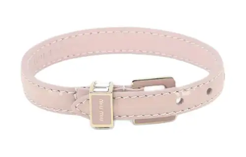 MIU MIU Patent Leather Wristband, Hand Jewelry Women's Pink