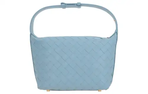 Bottega Veneta Intrecciato Lambskin Handbag Mini Women's Blue