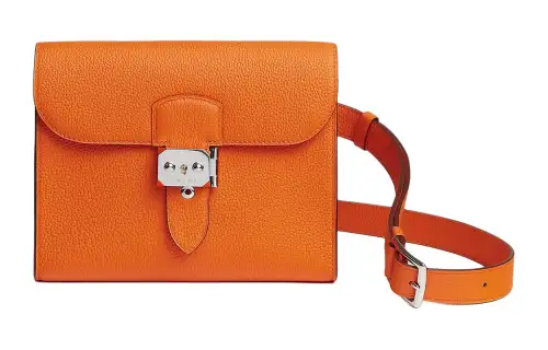 HERMES Sac A Depeches Togo Calfskin Messenger Bag, Shoulder Bag, Crossbody Bag Men's 9 Orange & Orange & Orange