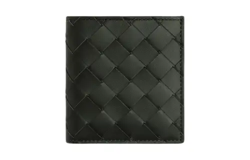 Bottega Veneta Intrecciato Calfskin Wallet Men's Dark Green