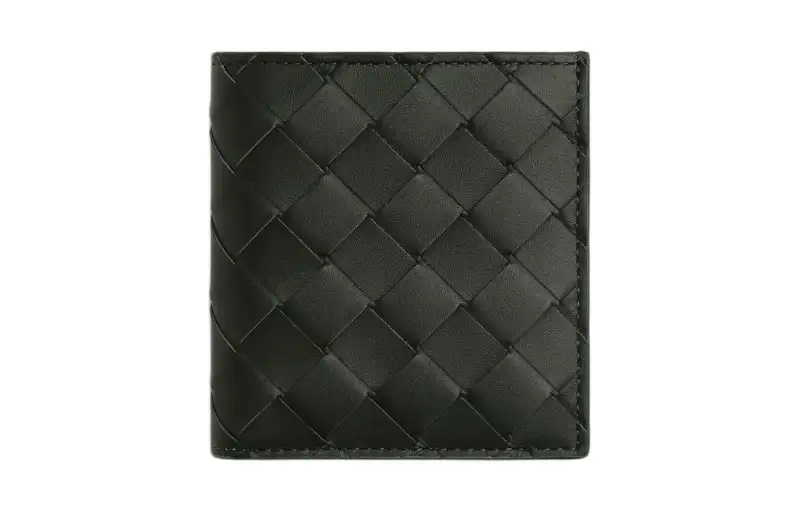 Bottega Veneta Intrecciato Calfskin Wallet Men's Dark Green