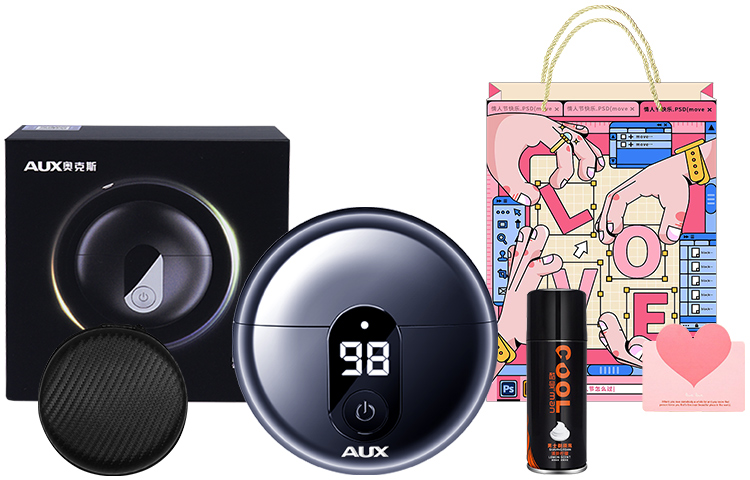 AUX AS288 rotary shaver for men, electric, wet and dry, fast charging, smart, portable, travel