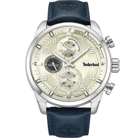 Timberland Henniker II Wrist Watches Quartz Movement Leather Strap Beige Watch Dial Men's Watches