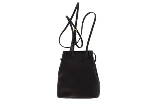 MIU MIU Leather Shoulder Bag, Crossbody Bag Mini Women's Black