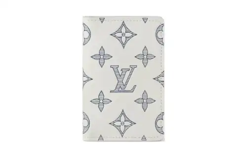 LOUIS VUITTON Leather Wallet Men's White