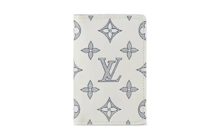 LOUIS VUITTON Leather Wallet Men's White