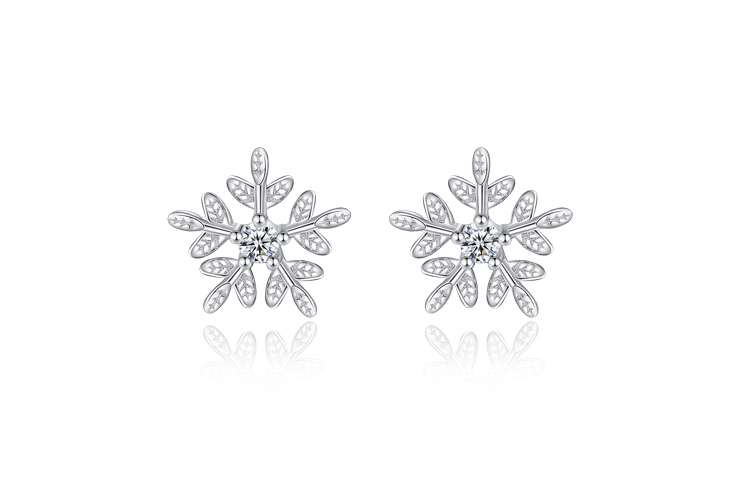 TRUE ME Cute earrings, with snowflakes, flowered, silver 925 sample