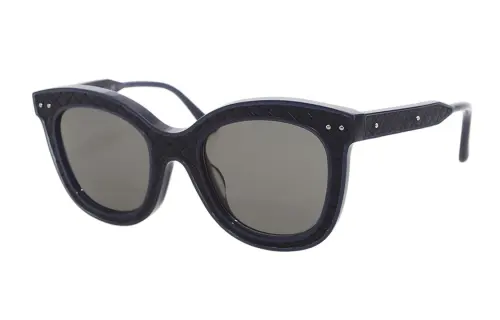 Bottega Veneta Plastic Irregular Shape Sunglasses Unisex Dark Gray
