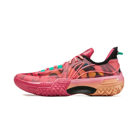 LINING Shudder Basketball Shoes Men Low-Top Pink