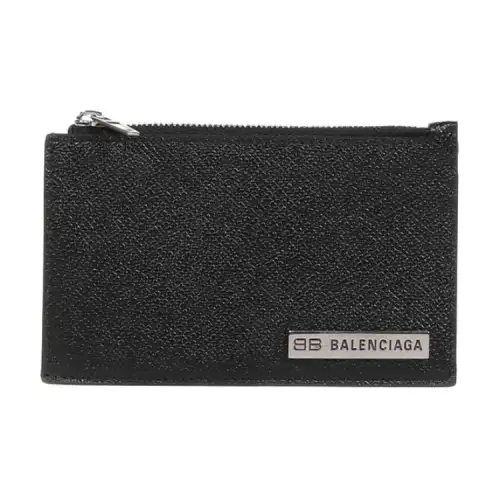 Balenciaga Casual Cow Leather Wallet Men's Black
