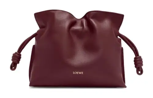LOEWE Napa Calf Leather Handheld Crossbody Bag Mini Women's Dark Burgundy
