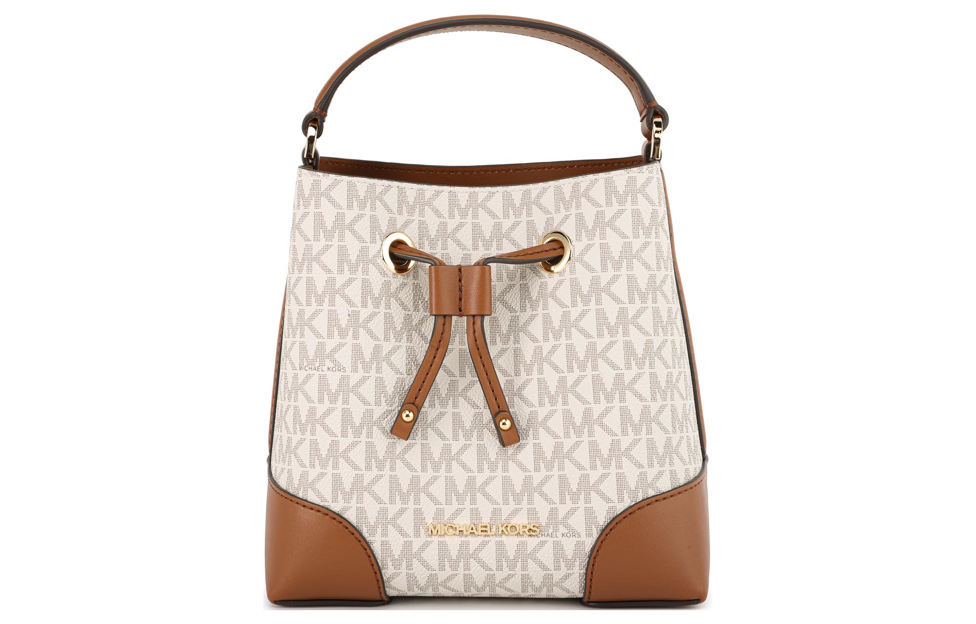 Женская сумка MICHAEL KORS Mercer 18 (бело-коричневая)