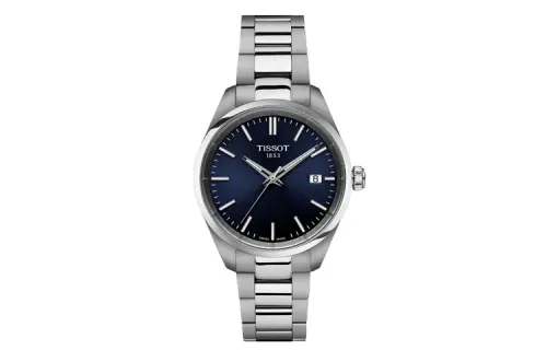 TISSOT PR100 Collection Quartz Movement Women's Watch 34mm Blue Dial Stainless Steel Case