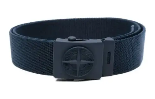 STONE ISLAND Logo Plaque Interwoven Buckle Belt