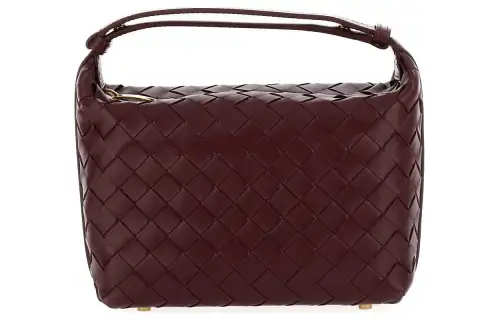 Bottega Veneta Calfskin Handbag Mini Women's Brown Red