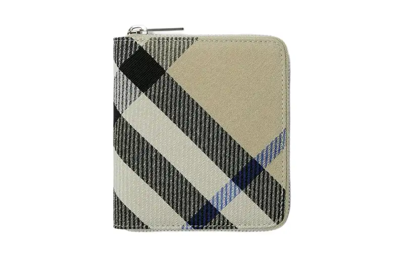 Burberry Shield Cotton Blend Wallet Medium Men's Moss Green