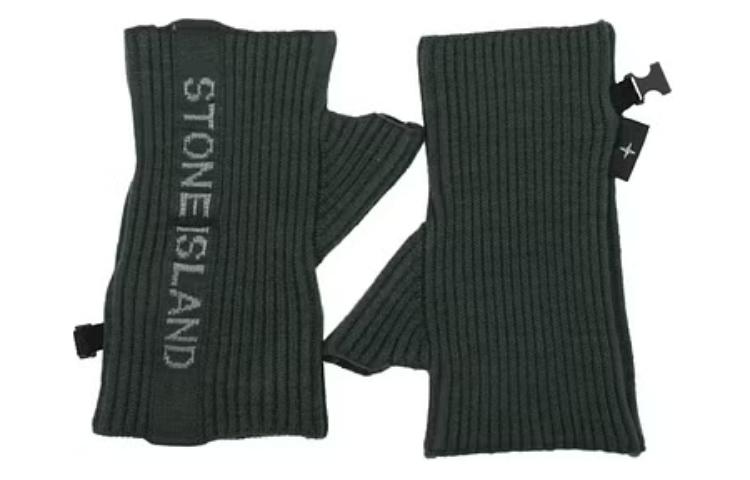 STONE ISLAND Polyurethane Knit Gloves Men's Green