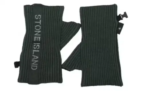 STONE ISLAND Polyurethane Knit Gloves Men's Green