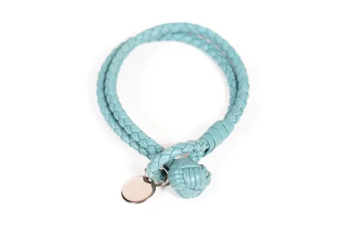 Bottega Veneta Leather Bracelets Women's Blue