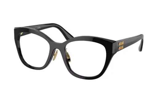 MIU MIU Plate Frame Irregular Shape Eyeglass Frames Women's Black
