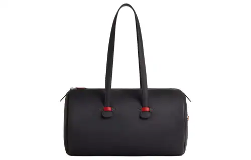 HERMES Galop D'Hermes Sport Swift Calfskin Sports Handbag Men's Navy Blue & Pepper Red & Orange