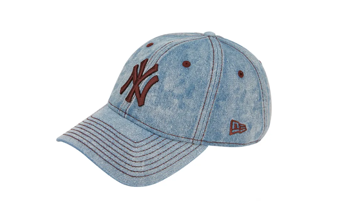 New Era Embroidery Letter Cotton Baseball Caps Unisex Blue
