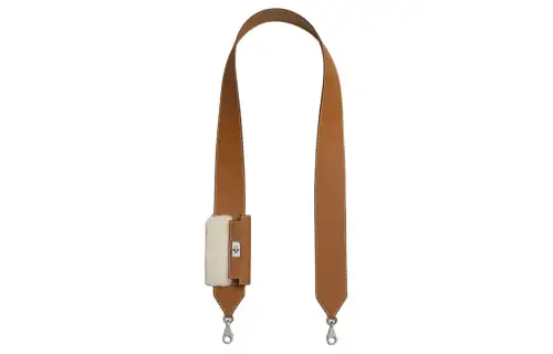 HERMES Kelly Pocket Silver Tone Buckle Swift Calfskin, Shearling Bag Straps Women's Gold & Light Beige