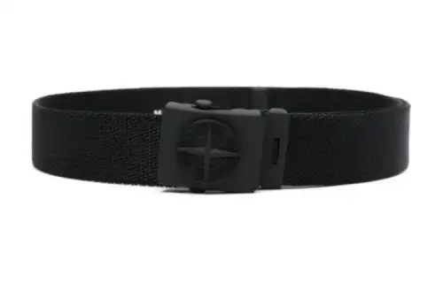 STONE ISLAND Logo Plaque Interwoven Buckle Belt