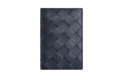 Bottega Veneta Intrecciato Calfskin Card Holder Men's Space Blue