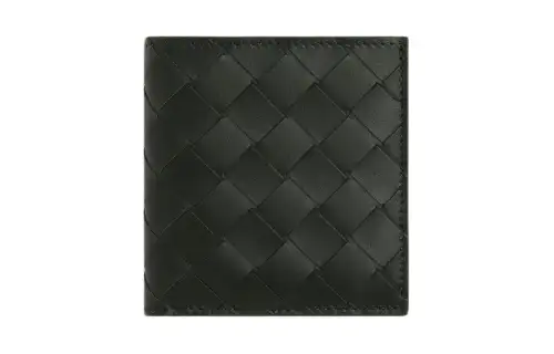 Bottega Veneta Intrecciato Calfskin Wallet Men's Dark Green