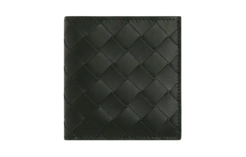 Bottega Veneta Intrecciato Calfskin Wallet Men's Dark Green