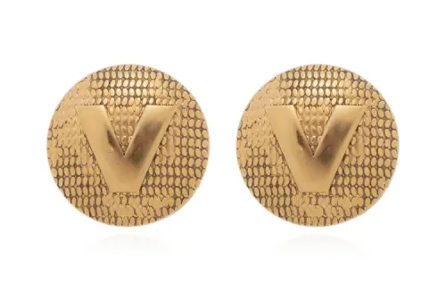Vetements Brass Clip On Earrings Women's Gold