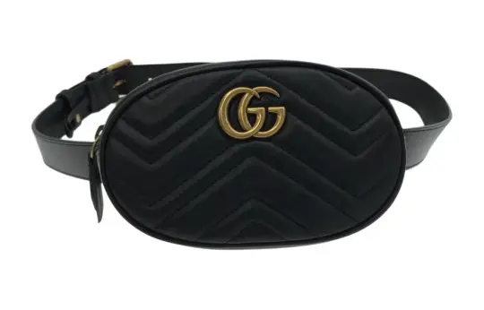 GUCCI GG Marmont Belt Bag Matelasse Black