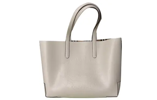 Burberry Cow Leather Tote Bag, Shopping Bag, Shoulder Bag, Handbag Large Women's Khaki