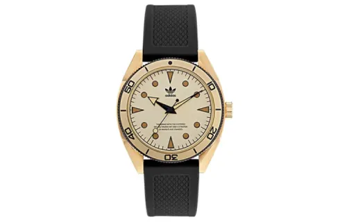 Adidas Originals FASHION Wrist Watches Quartz Movement Silicone Strap 43mm Beige Watch Dial Men's Watches