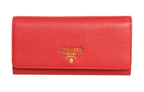 PRADA Cow Leather Wallet Women's Red