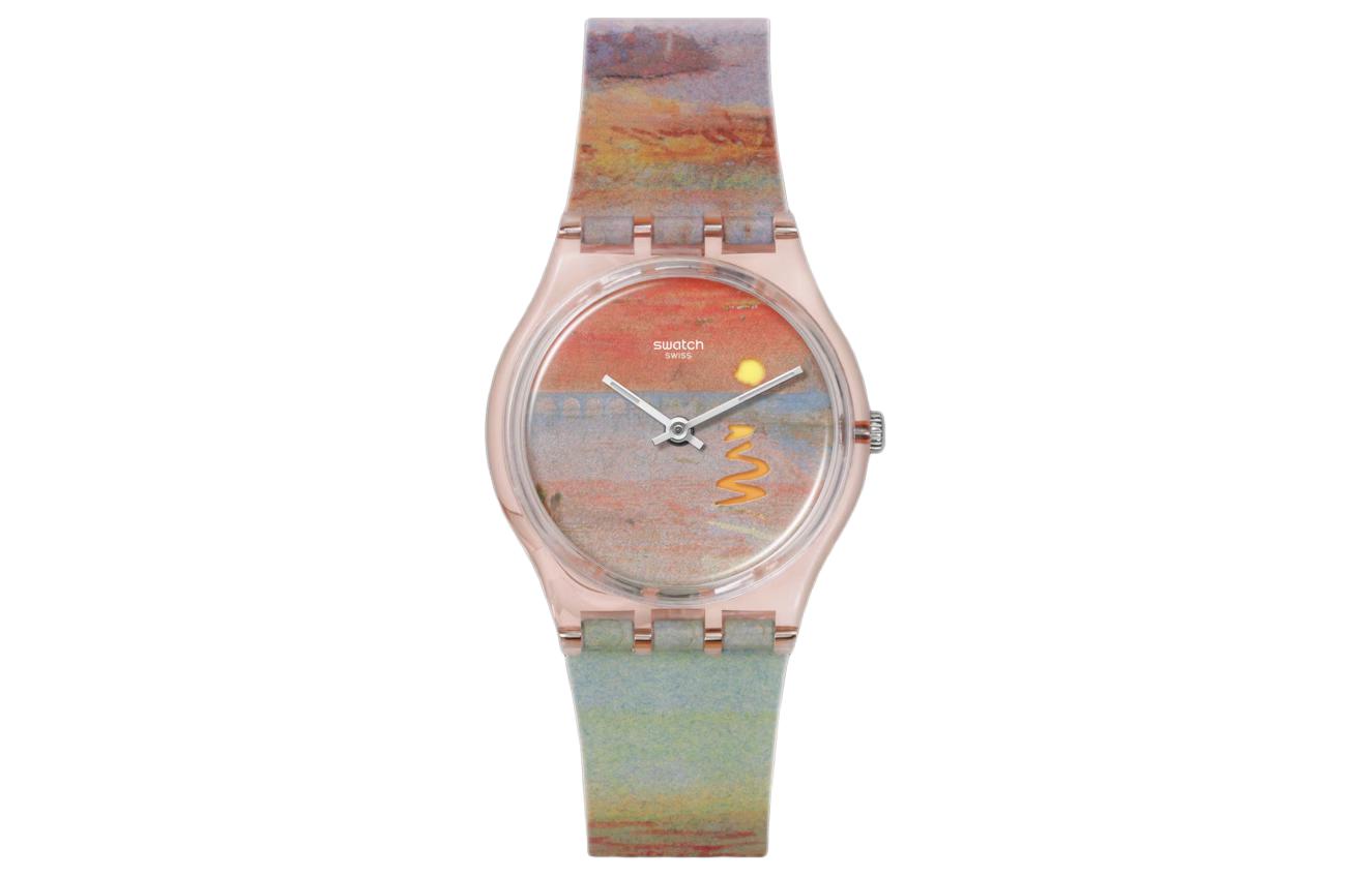 SWATCH Swatch, quartz waterproof red dial for men and women, case, silicone watch strap, quartz mechanism, 30meter, 34mm