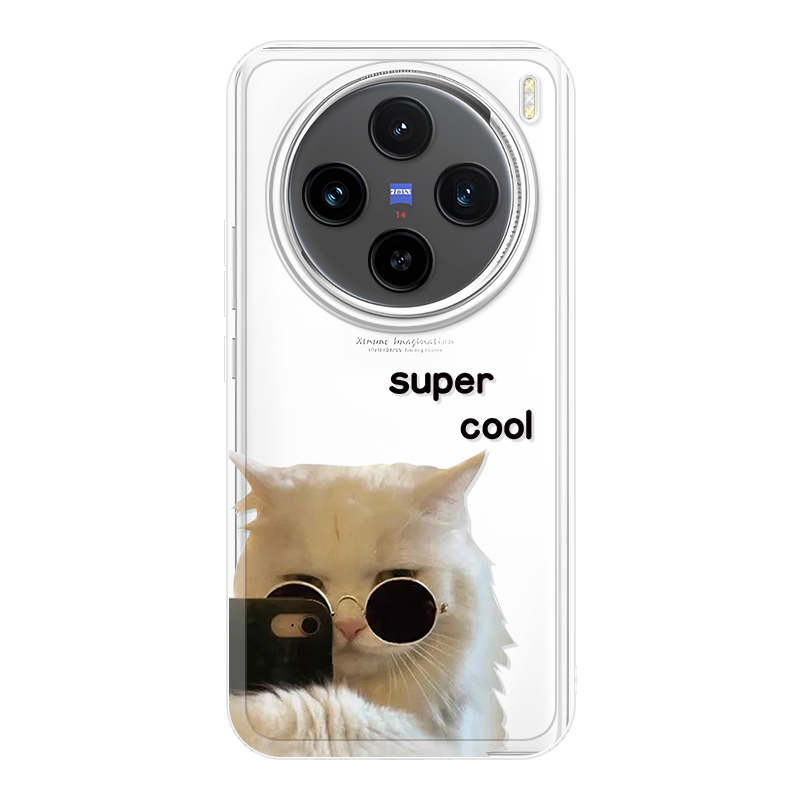 JIONG BEAR TPU material ins trendy brand cat and dog fun advanced transparent anti-fall mobile phone case suitable for vivoIQOO12/11S/10/neo8pro/9/8pro/7se/neo7/z7 trendy and cool