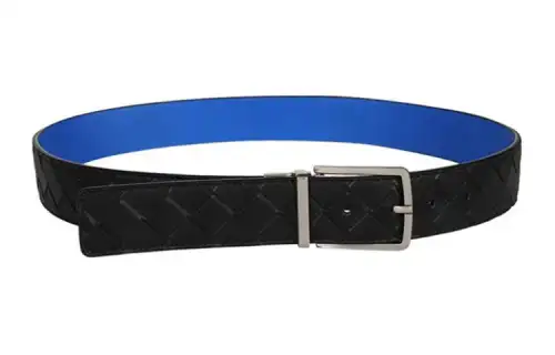 Bottega Veneta Solid Color Decoration Pin Buckle Leather Belts Men's Black Width 3CM