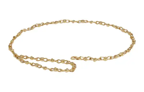 Bottega Veneta Solid Color Design Waist Chains Women's Width 1.2CM Gold